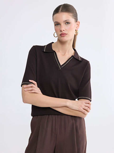 LCWAIKIKI Classic Polo Yaka Kadın Triko Kazak