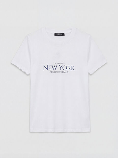 LCW Vision New York Baskılı Kadın Tişört - S6C362Z8-Q6K
