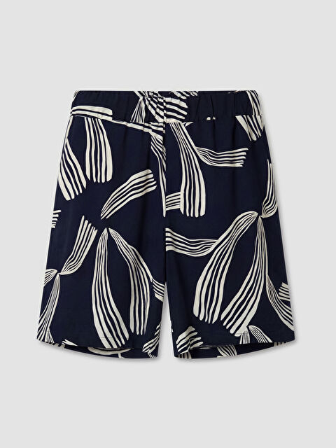 LCWAIKIKI Classic Beli Lastikli Desenli Kadın Şort