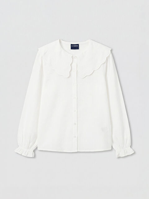 LCW Kids Bebe Yaka Nakışlı Kız Çocuk Gömlek - S6D367Z4-R9J