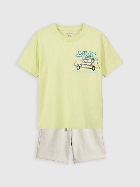 LCW Kids NYC Baskılı Erkek Çocuk Tişört ve Şort - S6C370Z1-FZL