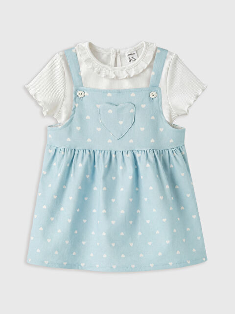 LCW baby Kalp Desenli Kız Bebek Gabardin Elbise - S6A373Z1-LQK