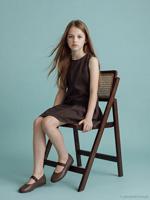 LCW Kids Bisiklet Yaka Fiyonk Detaylı Kız Çocuk Jean Elbise - S6C373Z4-328