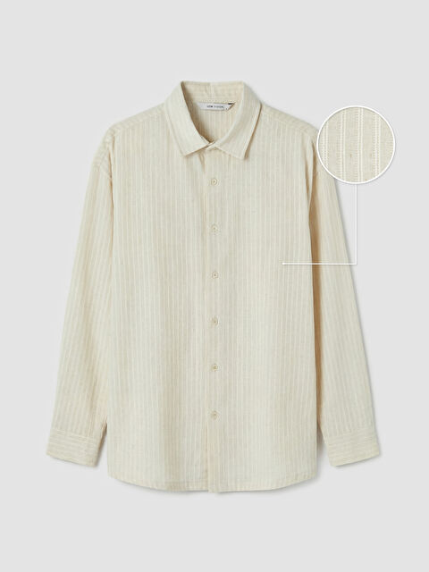 LCW Vision Regular Fit Çizgili Dokulu Erkek Gömlek