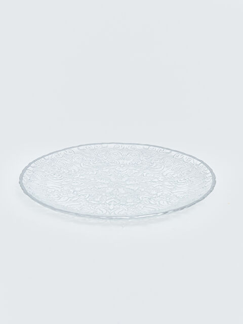 LC WAIKIKI Kabartma Desenli Yuvarlak Cam Servis Tabağı - S6A378Z8-Q57