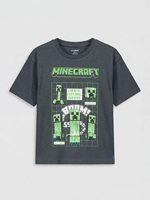 LCW Kids Minecraft Baskılı Erkek Çocuk Tişört - S6B379Z1-R4W