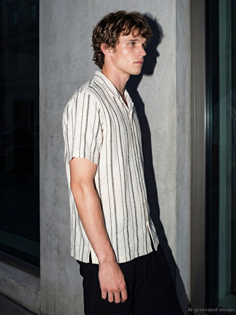 LCW Vision Regular Fit Çizgili Erkek Gömlek