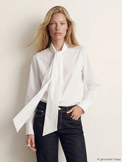 LCW Vision Fular Yakalı Kadın Gömlek - S6OM97Z8-Q6K