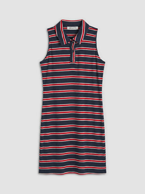 LCW EVERYDAY Polo Yaka Çizgili Elbise