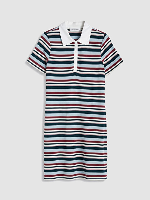 LCW EVERYDAY Polo Yaka Çizgili Elbise
