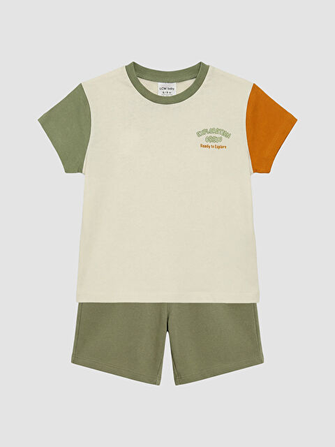 LCW baby Baskılı Erkek Bebek Tişört ve Şort Takım
