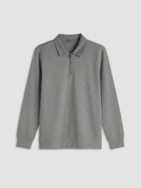 LCWAIKIKI Classic Polo Yaka Erkek Sweatshirt - S6B411Z8-MKJ