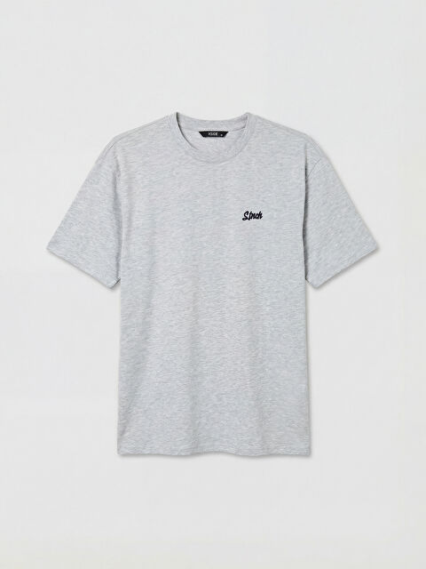 XSIDE Bisiklet Yaka Nakışlı Erkek Penye Tişört - S6A413Z8-847