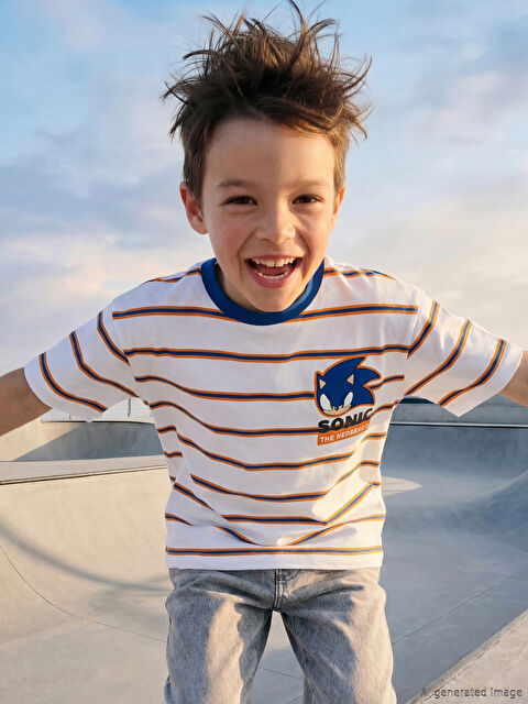 LCW Kids Sonic Baskılı Erkek Çocuk Tişört