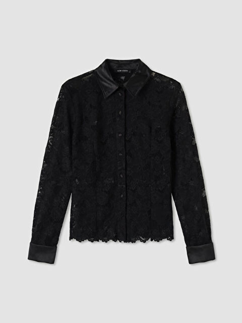 LCW Vision Gömlek Yaka Dantelli Bluz - S6ON08Z8-CVL