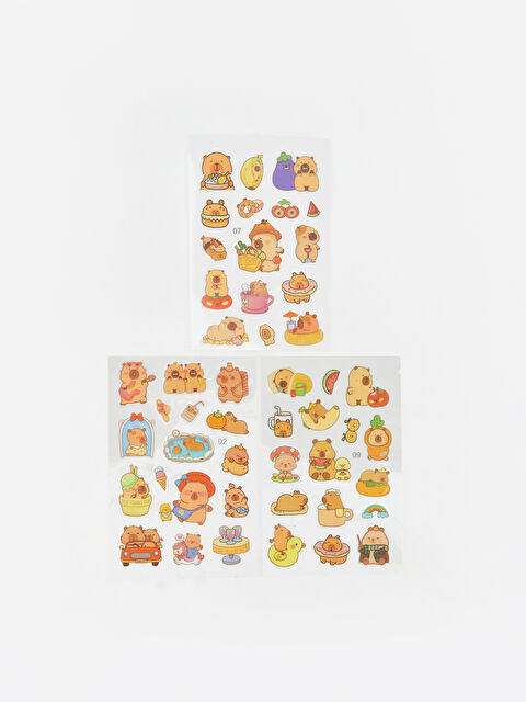 Capybara Hayvan Figürlü Sticker Seti - S6D421Z4-QBC