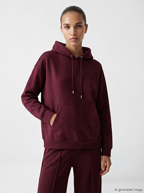 KOOR SPORT Kanguru Cepli Oversize Kadın Hoodie	 - S6D423Z8-HQT