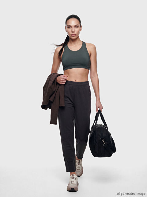 KOOR SPORT Beli Lastikli Kadın Spor Eşofman Altı