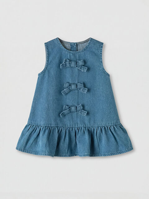 LCW baby Fiyonklu Kız Bebek Jean Elbise - S6C428Z1-DU2