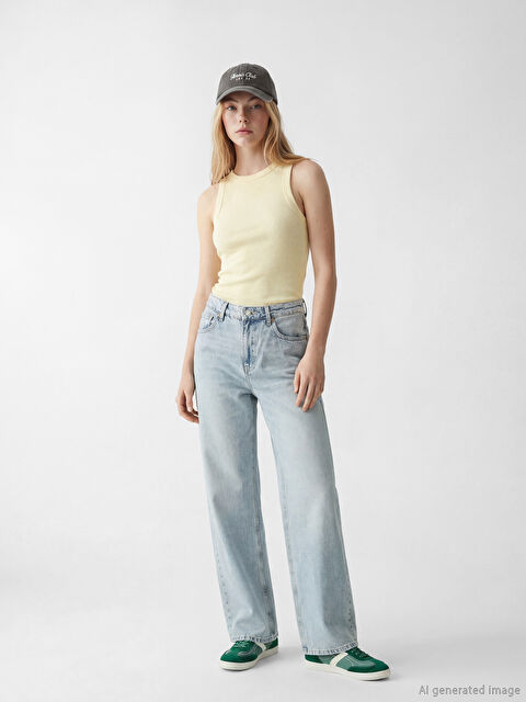 XSIDE Yüksek Bel Wideleg Kadın Jean Pantolon