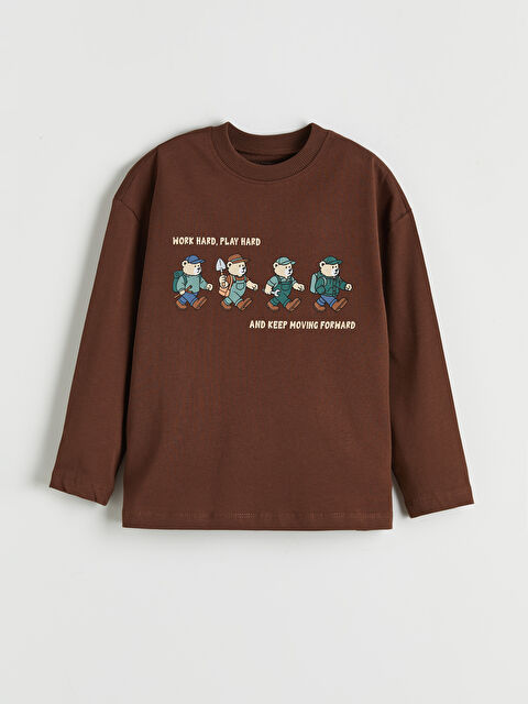 LCW Kids Bisiklet Yaka Baskılı Erkek Çocuk Tişört - S6E430Z1-L0C