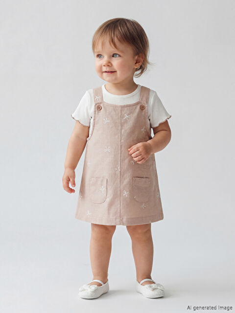 LCW baby Bisiklet Yaka Kız Bebek Elbise ve Bluz - S6F432Z1-LQX