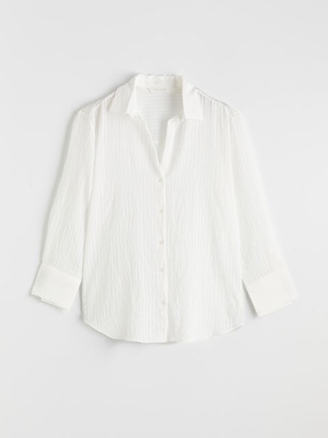 LCW Vision Çizgili Oversize Kadın Gömlek - S6ON11Z8-Q6K