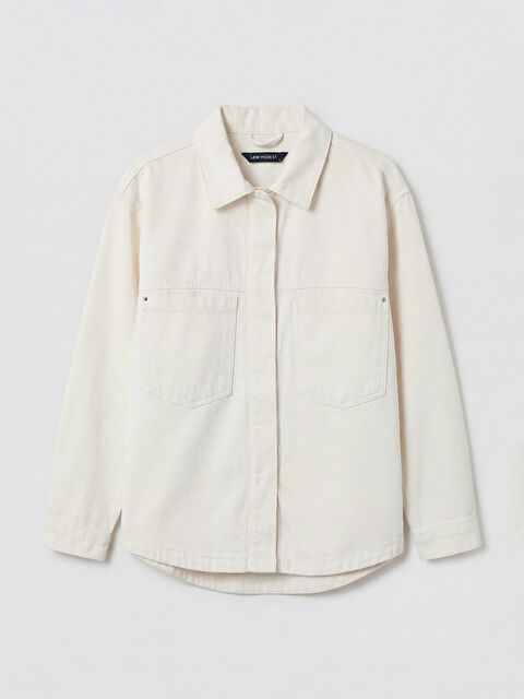 LCW Modest Gömlek Yaka Kadın Jean Ceket - S6C432Z8-FEW