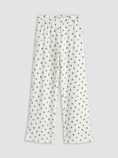 LCW Kids Fiyonk Baskılı Geniş Paça Kız Çocuk Eşofman Altı - S6F446Z4-LRA