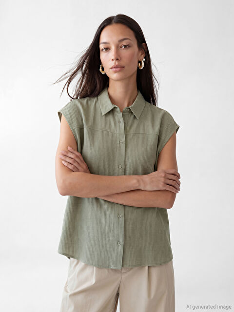 LCW EVERYDAY Regular Fit Müslin Kadın Gömlek