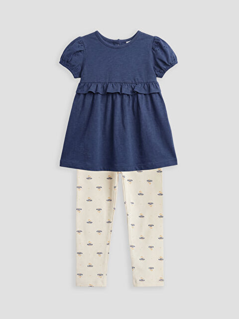 LCW baby Kız Bebek Bluz ve Desenli Tayt - S6B452Z1-HPD