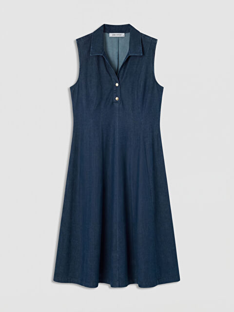 LCW EVERYDAY Gömlek Yaka Jean Elbise