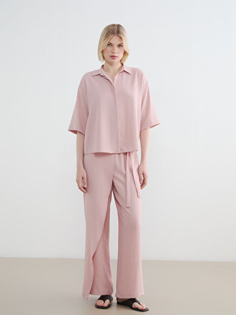 LCW Vision Beli Bağlamalı Geniş Paça Kadın Pantolon