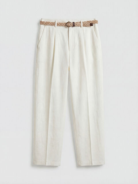 LCW Vision Beli Kemerli Havuç Kesim Pileli Kadın Pantolon - S6B466Z8-R9J