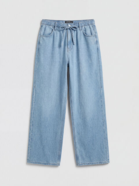 XSIDE Beli Lastikli Wideleg Kadın Jean Pantolon