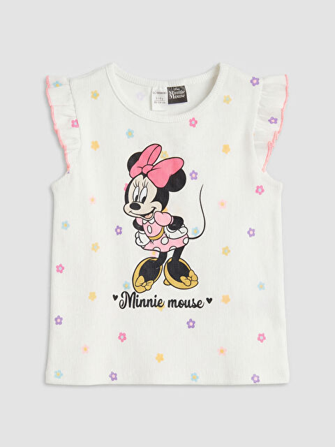 LCW Kids Minnie Mouse Baskılı Kız Çocuk Tişört - S6E471Z1-LRA