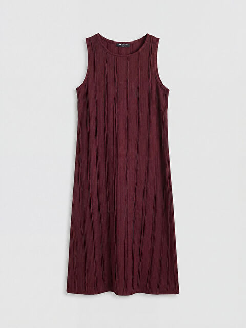 LCW Comfort Bisiklet Yaka Dokulu A Kesim Elbise - S6A471Z8-HRW