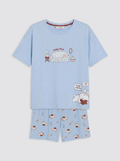 LCW Young Baskılı Kadın Şortlu Pijama Takımı