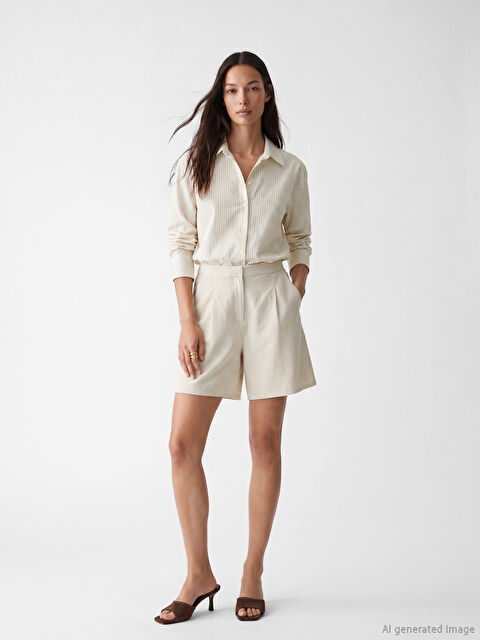 LCW EVERYDAY Beli Lastikli Kadın Pileli Şort