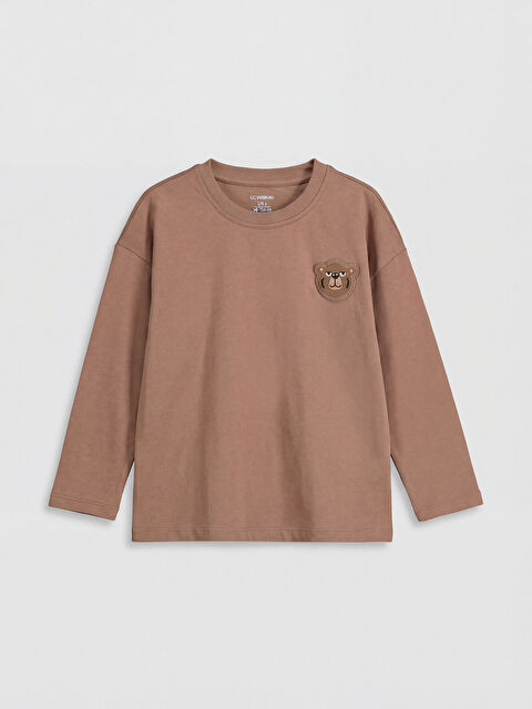 LCW Kids Bisiklet Yaka Nakışlı Erkek Çocuk Tişört - S6B485Z1-GVW