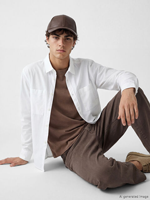 XSIDE Loose Fit Oxford Erkek Gömlek - S6E490Z8-Q6K