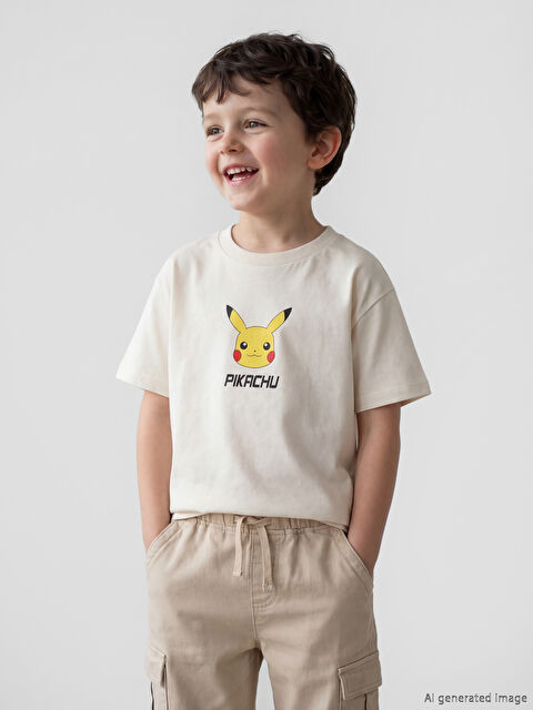 LCW Kids Pikachu Baskılı Erkek Çocuk Tişört