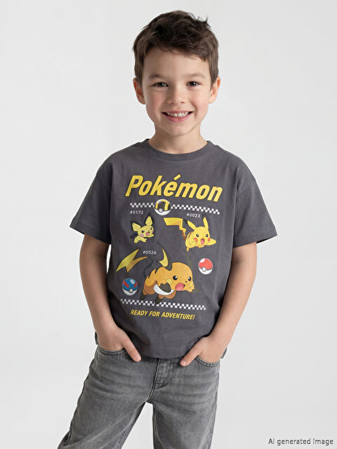 LCW Kids Pokemon Baskılı Erkek Çocuk Tişört
