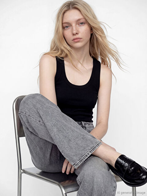 XSIDE U Yaka Fitilli Kadın Atlet - S6D494Z8-CVL