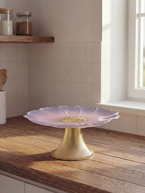 LCW HOME Çiçek Formlu Cam Ayaklı Kek Standı 21 cm - S6C499Z8-F9C