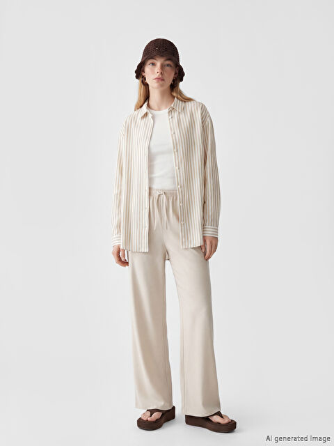 XSIDE Beli Lastikli Modal Karışımlı Kadın Pantolon