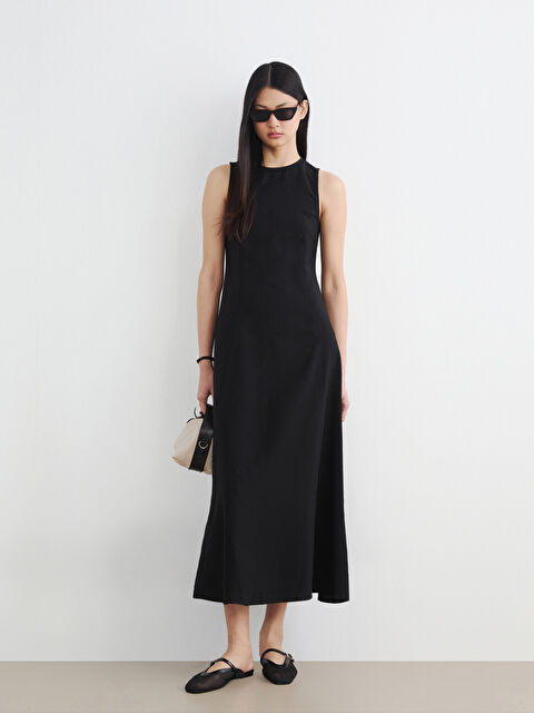 LCW Vision Bisiklet Yaka Peplum Elbise - S6E503Z8-CVL