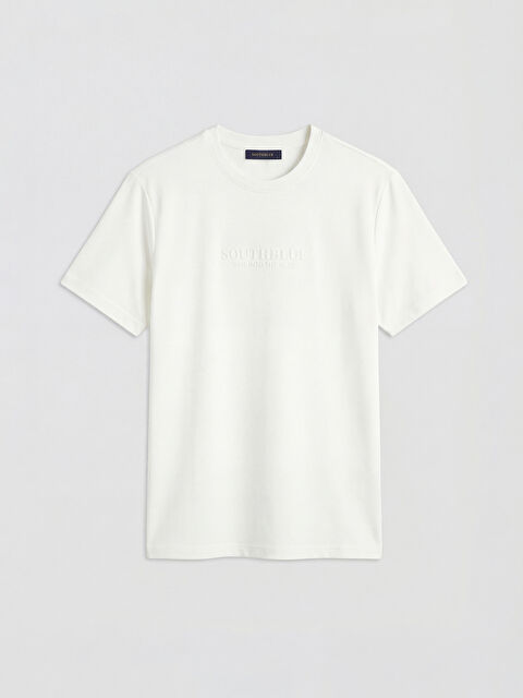 SOUTHBLUE Bisiklet Yaka Kabartma Yazılı Erkek Tişört - S6C504Z8-R9J
