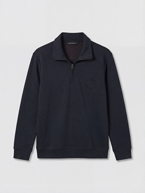 SOUTHBLUE Fermuarlı Dik Yaka Nakışlı Erkek Sweatshirt - S6E505Z8-41F