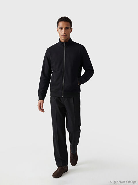 LCW Vision Dik Yaka Erkek Fermuarlı Sweatshirt